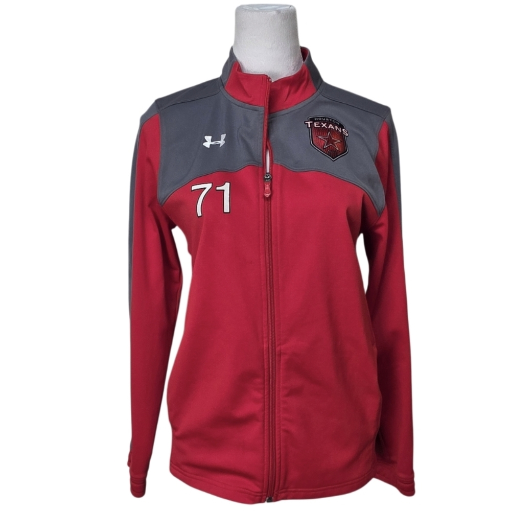 Under Armour Houston Texans Red and Gray Full-Zip Jacket Size YXL
